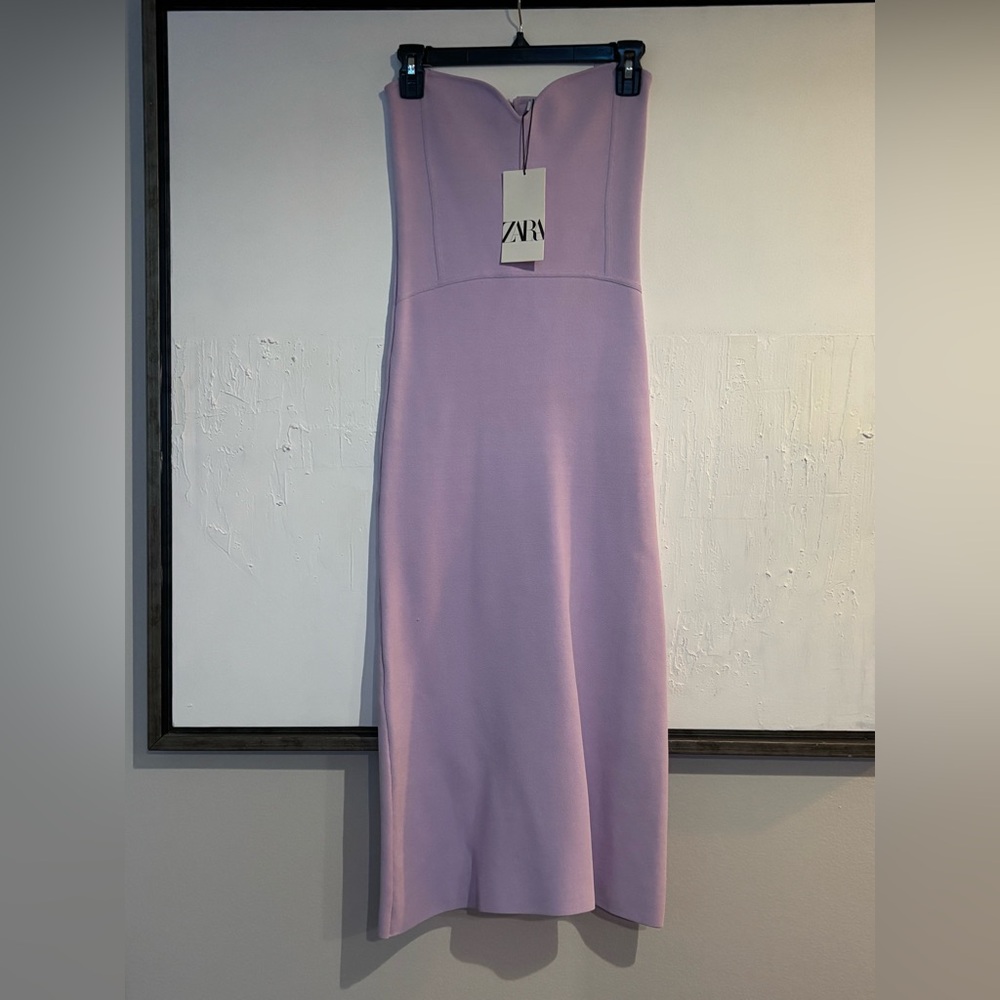 Zara Lilac Sleeveless Midi Bodycon Dress